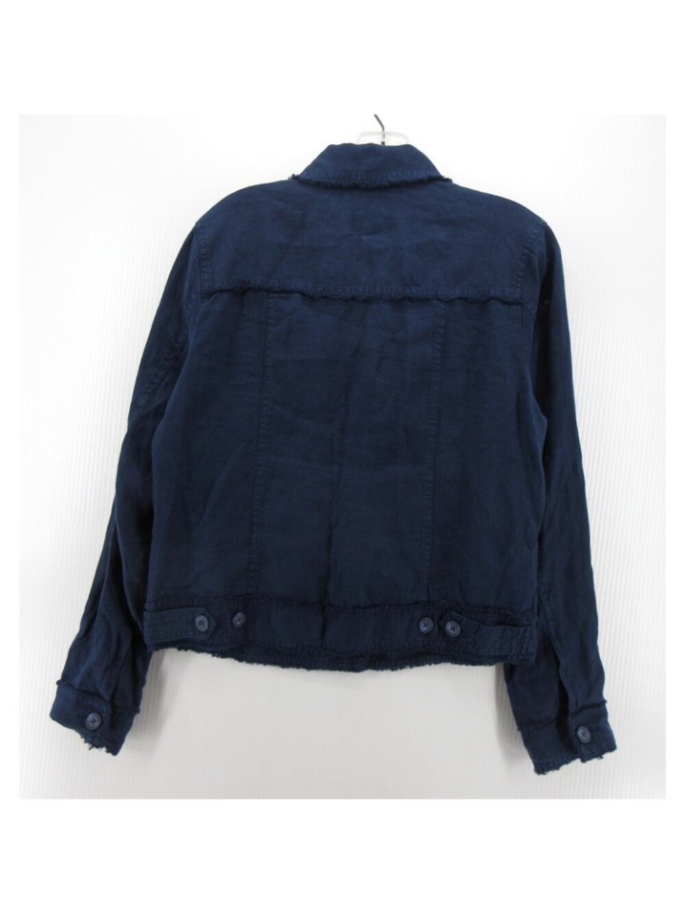 Tommy Bahama Top Small Navy Linen Trucker Shirt Button Up Pockets - Picture 7 of 11